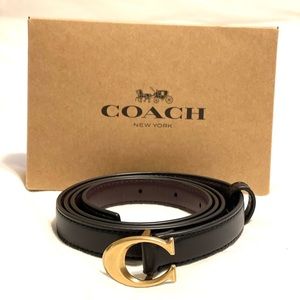 Coach signature C belt black leather